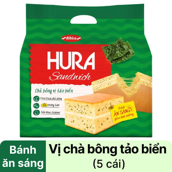 Bánh ăn sáng chà bông tảo biển Hura gói 156g