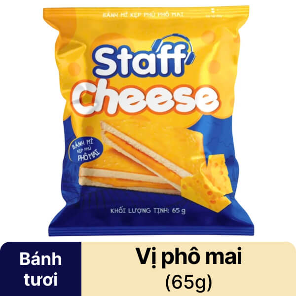 Bánh mì kẹp phủ phô mai Staff 65g