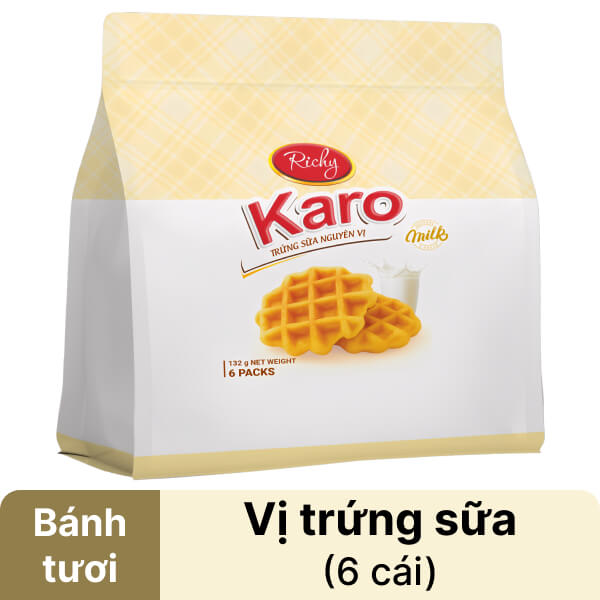 Bánh trứng sữa nguyên vị Karo túi 132g