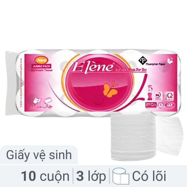 10 cuộn giấy Elène hồng 3 lớp