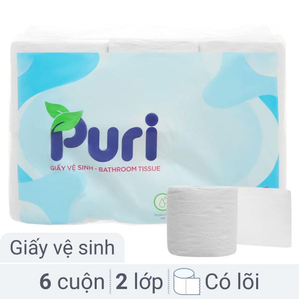 6 cuộn giấy vệ sinh Puri 2 lớp