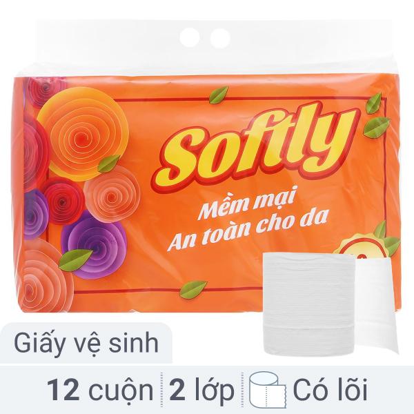 12 cuộn giấy Softly 2 lớp