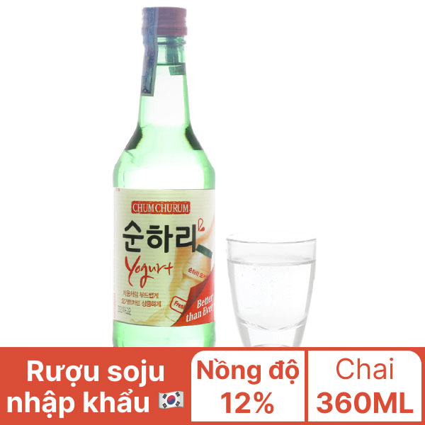 Rượu soju Chumchurum Yogurt sữa chua chai 360ml