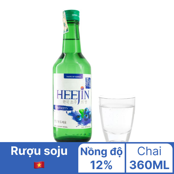 Rượu soju Heejin vị việt quất 12% chai 360ml