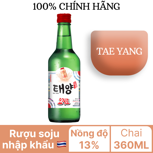 Rượu soju Tae Yang hương yogurt 13% chai 360ml