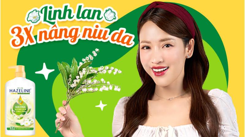 Sữa tắm Hazeline nâng tông da sữa chua hương hoa linh lan