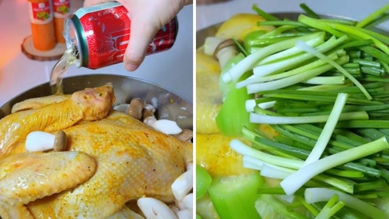 Bước 3: Hấp gà