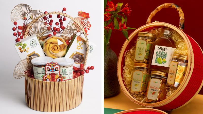 Mẫu giỏ quà Tết đơn giản