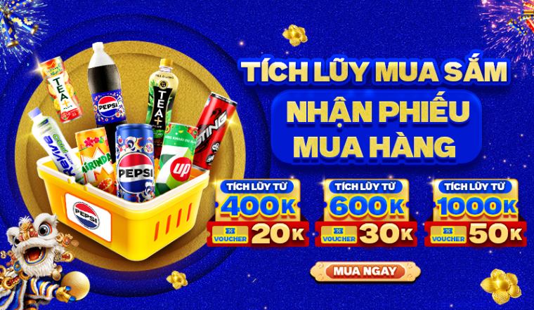 Tích lũy mua sắm – Nhận phiếu mua hàng Pepsi