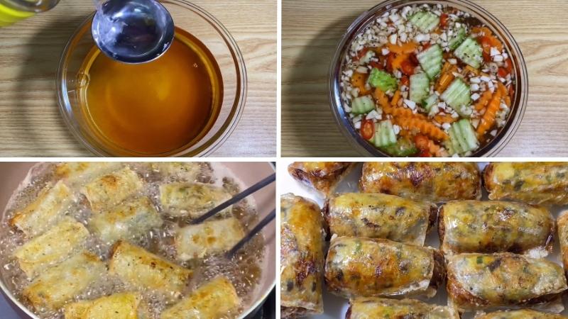 Pha nước chấm và chiên nem lần 2