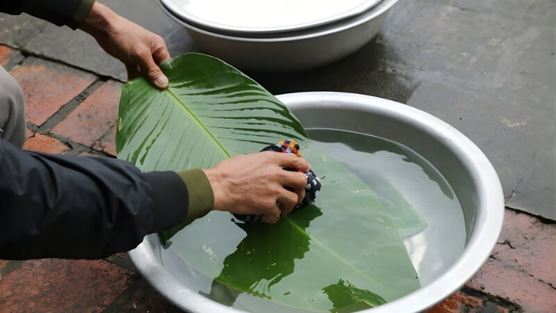 Cách xử lý lá chuối trước khi gói Cách xử lý lá chuối trước khi gói