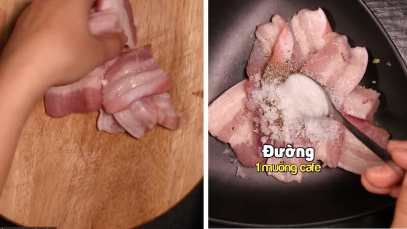 Bước 2: Ướp thịt làm nhân bánh Bước 2: Ướp thịt làm nhân bánh