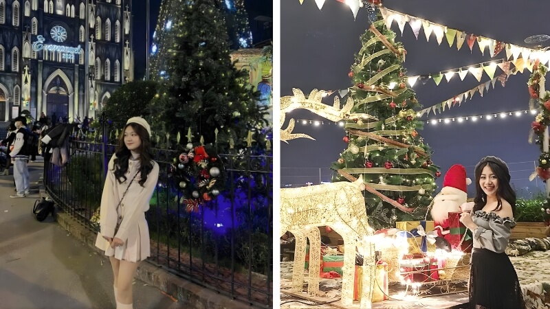 Chụp ảnh Noel trong thánh đường nhà thờ Chụp ảnh Noel trong thánh đường nhà thờ