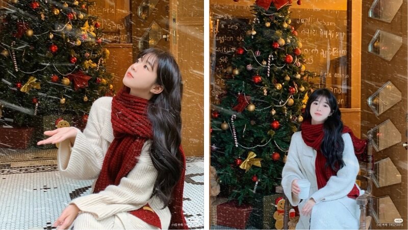 Tạo dáng concept chụp ảnh noel một mình Tạo dáng concept chụp ảnh noel một mình