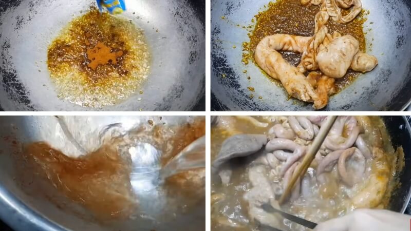 Bước 3: Xào sơ & nấu mềm