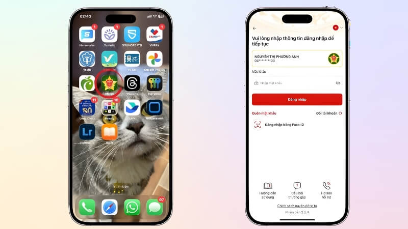 Đăng nhập vào ứng dụng VNeID Đăng nhập vào ứng dụng VNeID