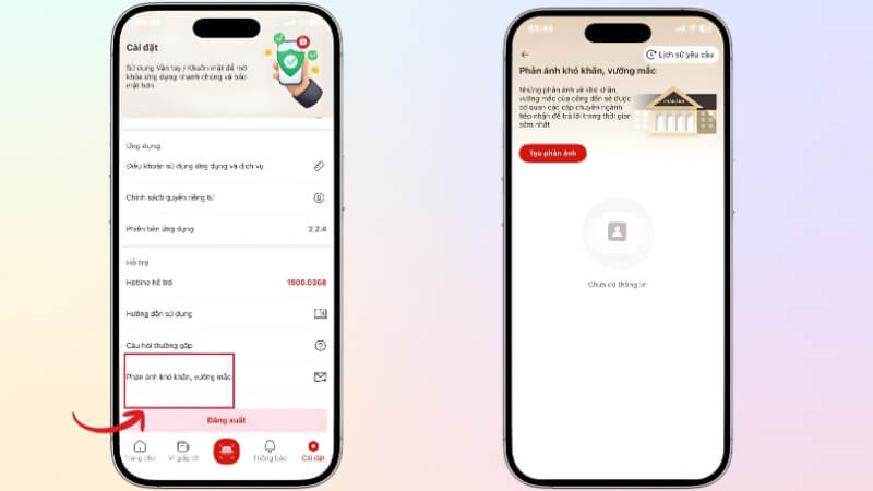Mở chức năng phản ánh Mở chức năng phản ánh