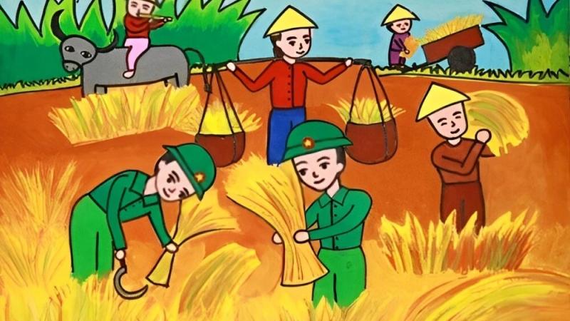 Chú bộ đội giúp dân gặt lúa, chống bão 3 Chú bộ đội giúp dân gặt lúa, chống bão 3