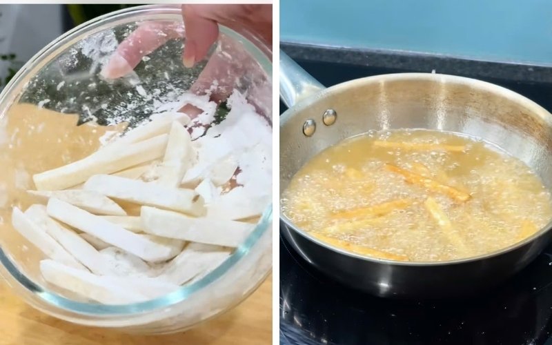 Khoai tây giòn rụm, vàng đều khi chiên vừa tới Khoai tây giòn rụm, vàng đều khi chiên vừa tới