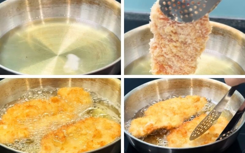 Chiên gà vàng giòn bên ngoài, mềm mọng bên trong Chiên gà vàng giòn bên ngoài, mềm mọng bên trong