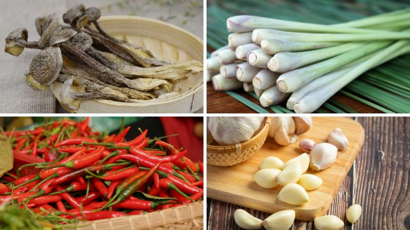Nguyên liệu làm món nấm lộc nhung xào sả ớt Nguyên liệu làm món nấm lộc nhung xào sả ớt