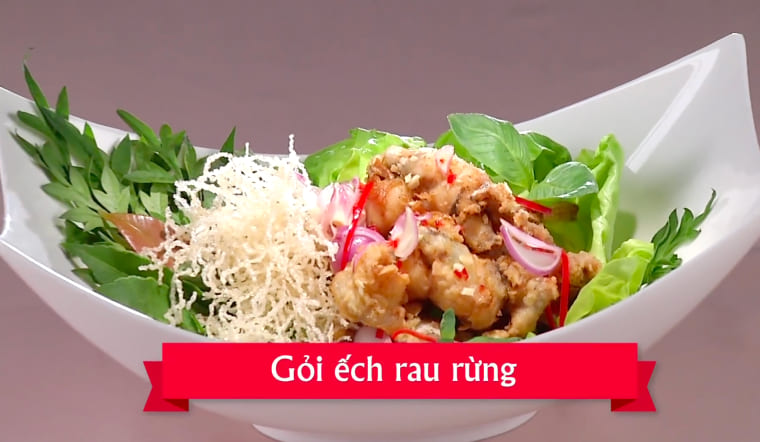 Hướng dẫn làm gỏi ếch rau rừng giòn ngon, không bị tanh