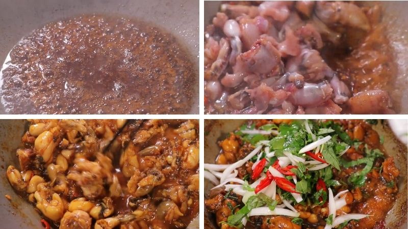 Kho ếch cùng rau răm