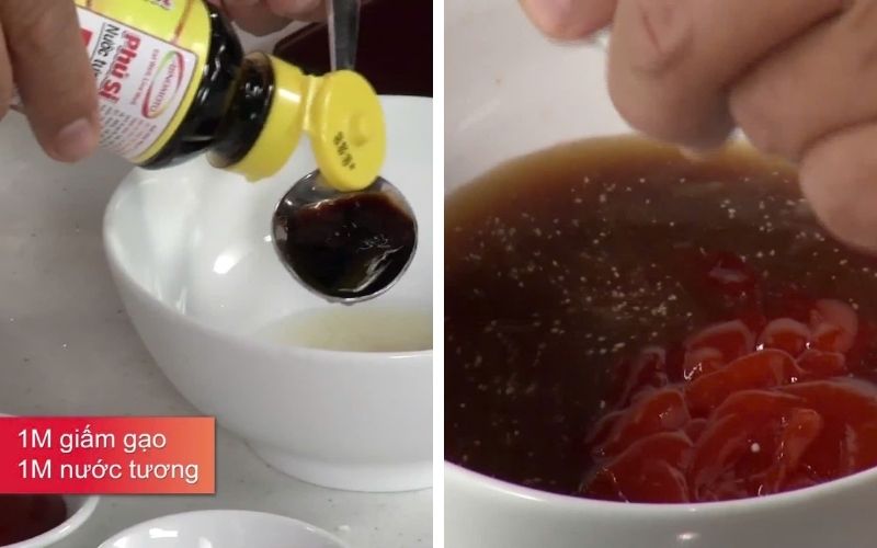 Hỗn hợp xốt cân bằng vị chua, ngọt và cay nhẹ, giúp món ăn đậm đà