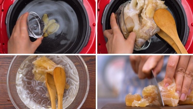 Bước 1: Sơ chế gân bò Bước 1: Sơ chế gân bò