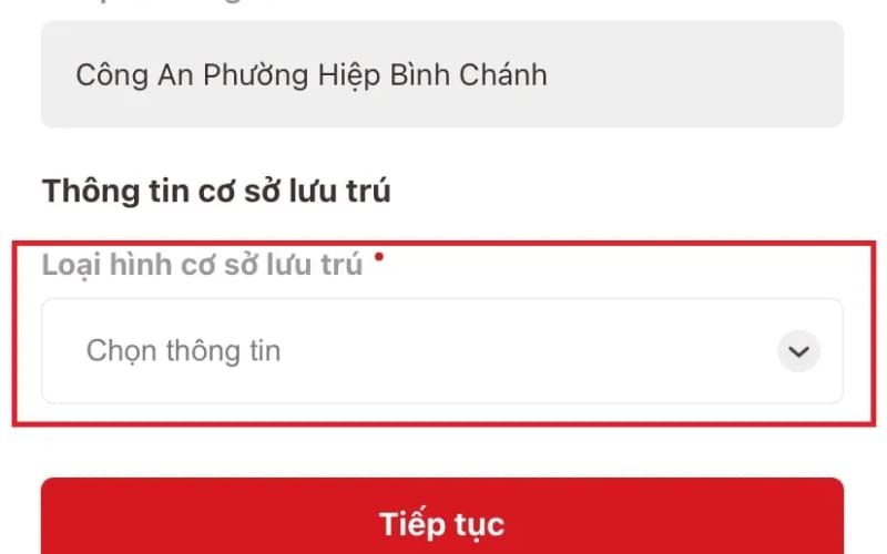 Người khai báo lựa chọn đúng loại hình nơi lưu trú. Người khai báo lựa chọn đúng loại hình nơi lưu trú.