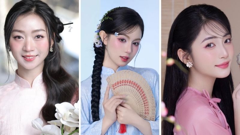 Áo dài trắng, pastel: cách makeup tôn da Áo dài trắng, pastel: cách makeup tôn da