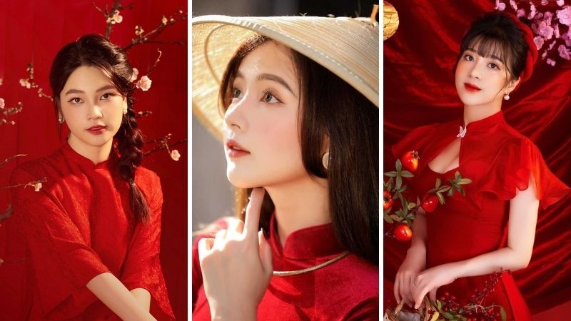 Áo dài đỏ: nên makeup tone gì? Áo dài đỏ: nên makeup tone gì?