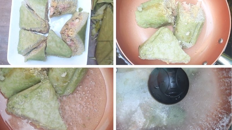 Sơ chế và làm mềm bánh chưng Sơ chế và làm mềm bánh chưng