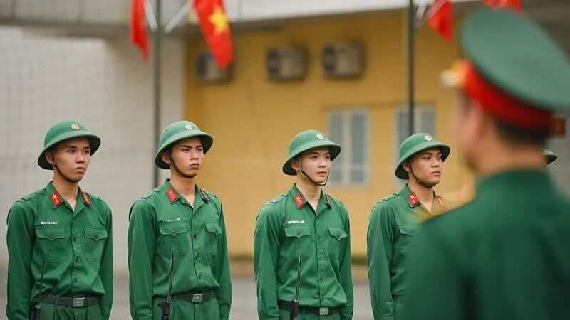 Người lính chuẩn bị luyện tập, nền tinh tế.