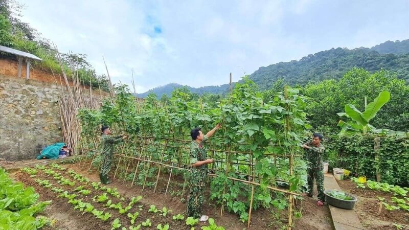 Người lính tham gia sinh hoạt tập thể.