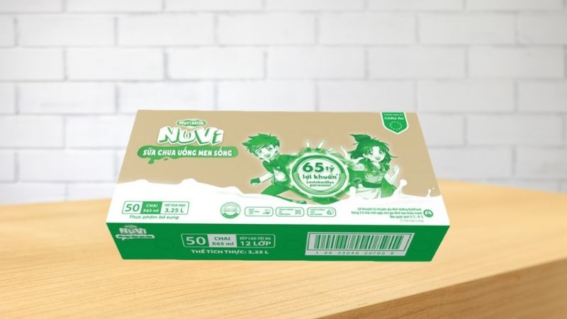 Thùng 50 chai sữa uống lên men có đường Nutimilk 65ml