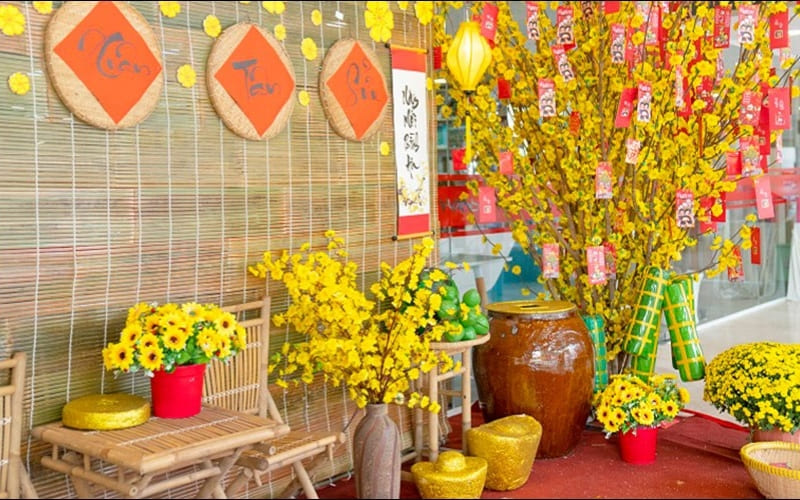 Những hạng mục cần trang trí trong hội trường Tết giúp không gian ấn tượng