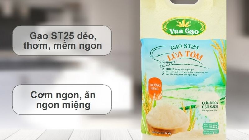 Gạo ST25 lúa - tôm được bán chính hãng, giá tốt tại Bách hóa XANH