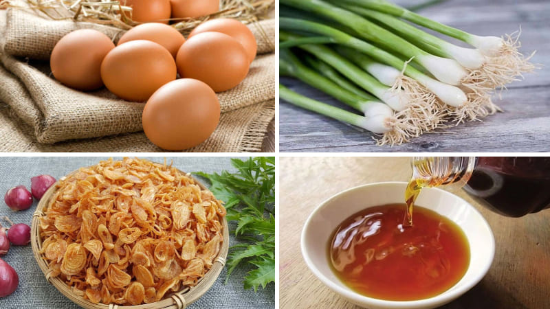 Nguyên liệu làm trứng chiên sốt mắm