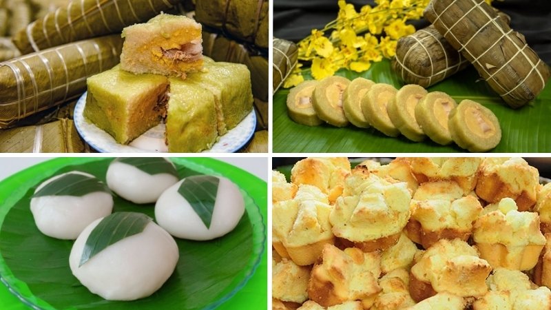 Các loại bánh cúng giao thừa phổ biến nhất bao gồm bánh chưng, bánh dày, bánh tét,... Các loại bánh cúng giao thừa phổ biến nhất bao gồm bánh chưng, bánh dày, bánh tét,...