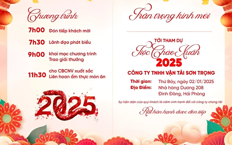 Nên gửi lời mời tất niên trước bao lâu?