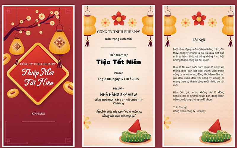 Lời mời tất niên cuối năm cho bạn bè