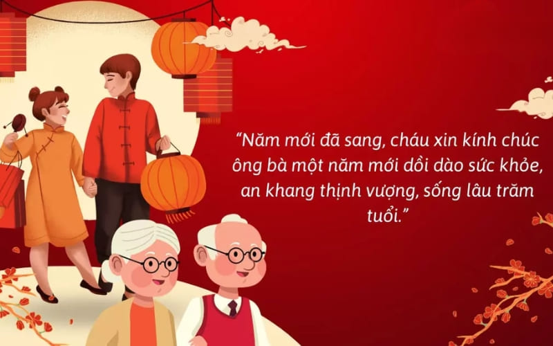 Lời chúc sức khỏe thể hiện kính trọng ông bà