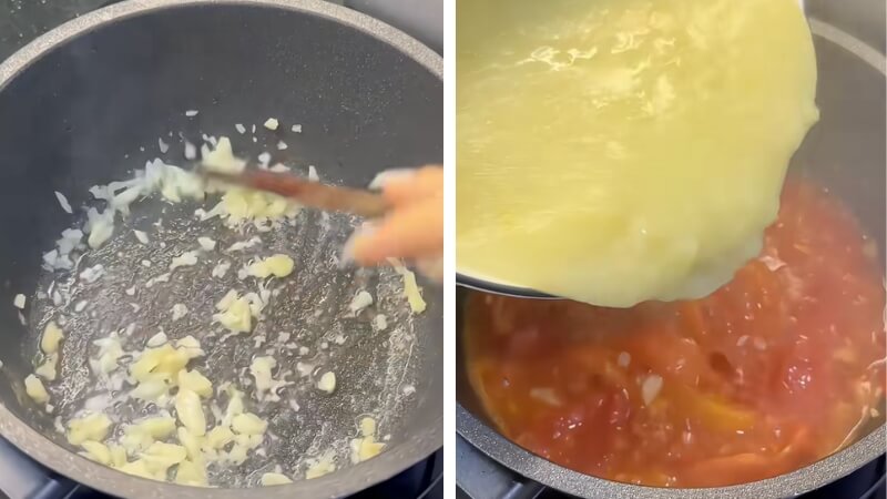 Hoàn thiện món canh khoai tây rau cần