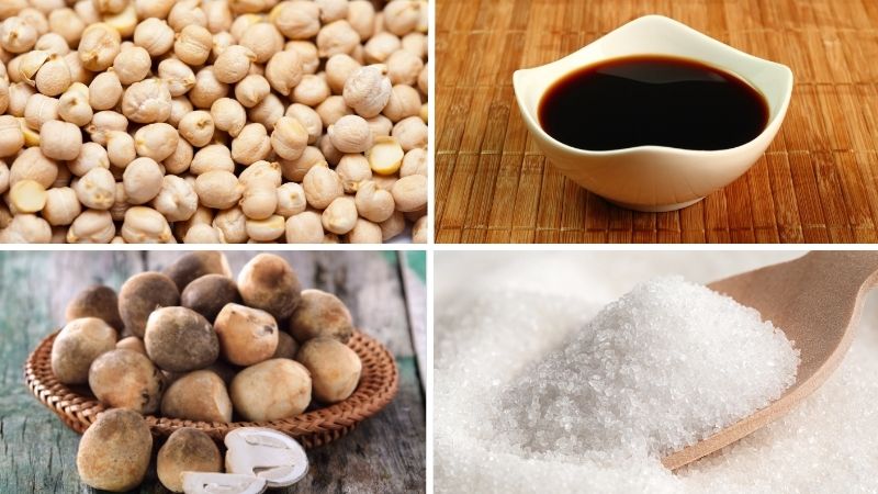 Nguyên liệu làm đậu gà kho tiêu