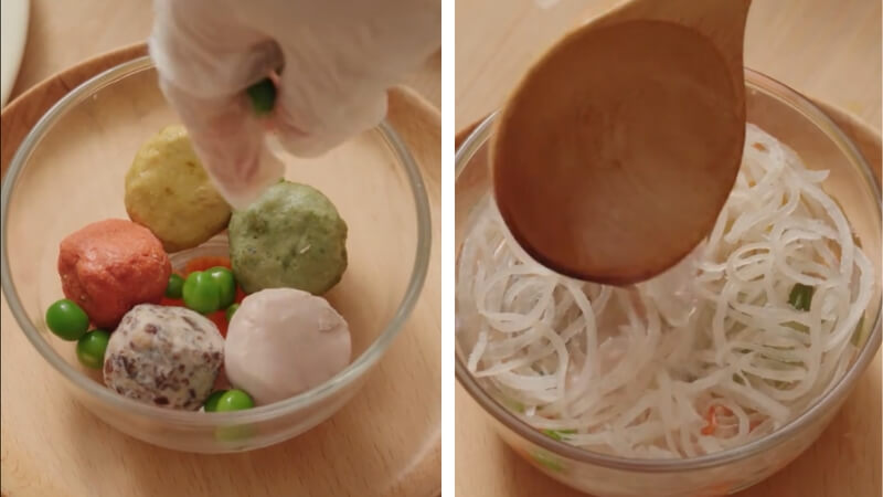 Trình bày món mọc vân ám Trình bày món mọc vân ám