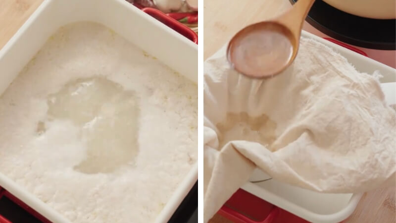 Lọc phần nước vân ám thêm 1 lượt nữa để đảm bảo nước trong nhất có thể Lọc phần nước vân ám thêm 1 lượt nữa để đảm bảo nước trong nhất có thể