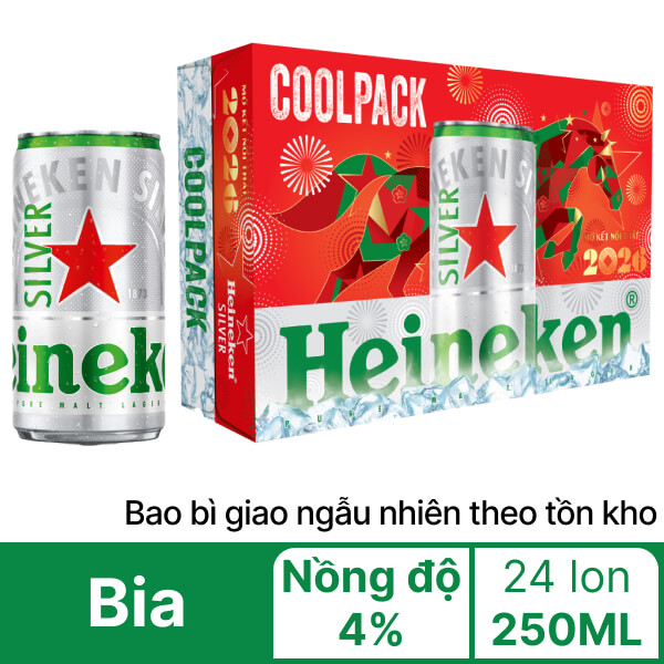 Thùng 24 lon bia Heineken Silver 250ml