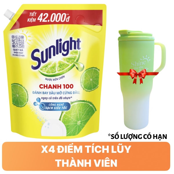 Nước rửa chén Sunlight chanh 2.9 lít