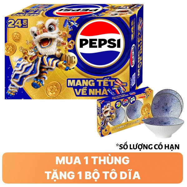 Thùng 24 lon nước ngọt Pepsi Cola 320ml
